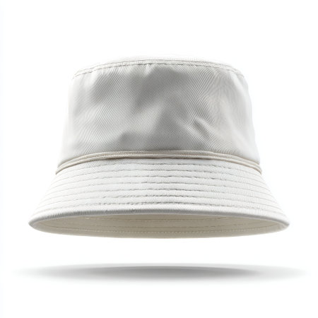 This white bucket hat is a stylish accessory perfect for summer outdoor activities, offering sun protection and comfort in any casual setting.の素材