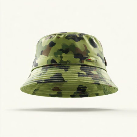 Explore the perfect blend of style and utility with this camouflage bucket hat, designed for outdoor adventures and casual fashion enthusiasts alike.の素材