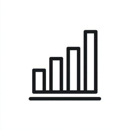 This image showcases a minimalist line chart icon representing business growth and financial progress. Ideal for presentations, reports, or digital use.の素材