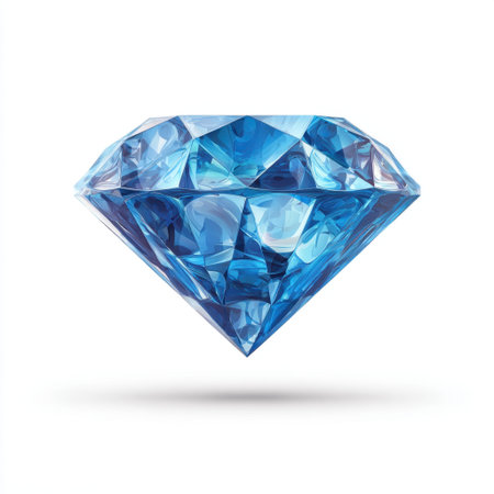 A stunning blue gemstone sparkle brilliantly under light, showcasing its clarity and brilliance. Perfect for luxurious fashion and elegant designs.の素材