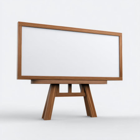 This wooden A-frame signboard offers a blank canvas for creative display. Its clean and minimalist design allows for various uses, from advertising to art.の素材