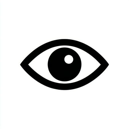 This image features a simplistic black eye icon, perfect for representing vision and observation in various creative and digital projects, capturing focus and clarity.の素材
