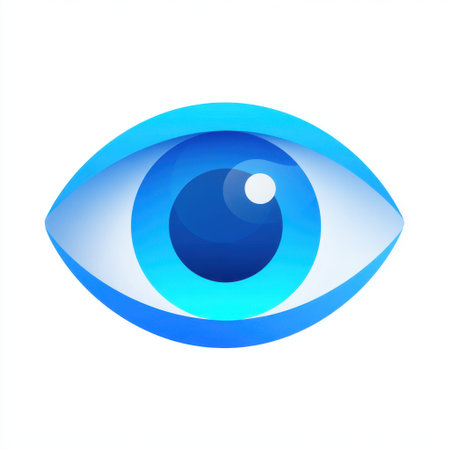This eye icon design features a modern and stylish representation of vision and awareness, using a vibrant blue color palette to symbolize clarity and insight.の素材