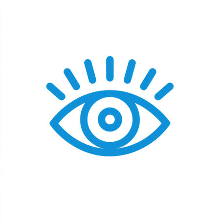 This blue eye icon represents vision and insight in a modern minimalist style. It conveys clarity and awareness, making it ideal for various creative projects.の素材
