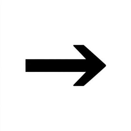 Bold black arrow graphic representing direction and movement, suitable for various design contexts including signage, navigation, and digital applications.の素材