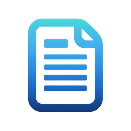 This minimalist document icon features a gradient of blue tones, symbolizing digital file management and online documentation. Ideal for tech-related projects.の素材