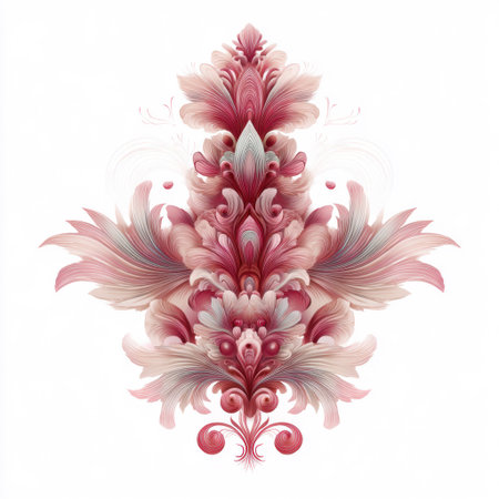 A stunning floral design showcasing intricate patterns in soft pink and cream tones, perfect for adding elegance to any artistic project or decor.の素材