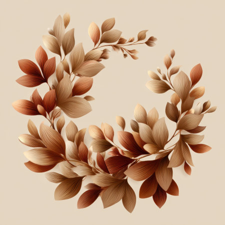 This elegant floral arrangement features a harmonious blend of earthy tones and soft curves, perfect for serene background design or artistic projects.の素材