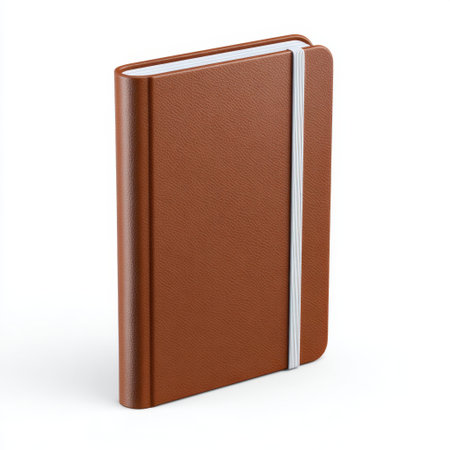 This elegant brown leather notebook features a sleek design and durable cover, perfect for journaling, note-taking, or organizing ideas in various settings.の素材