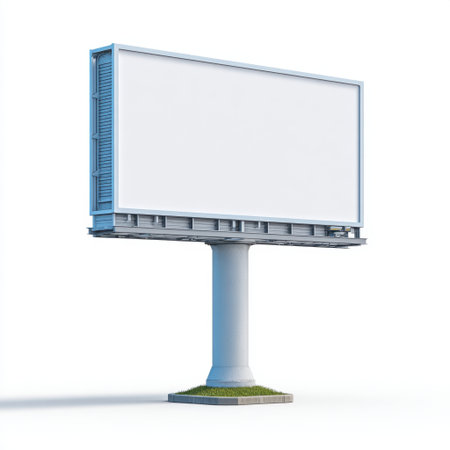 This image features a blank outdoor billboard in an urban setting, ideal for marketing and advertising campaigns. Perfect for showcasing your creative ideas and promotional messages.の素材