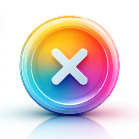 A modern and vibrant button design featuring a colorful gradient and simple icon. Perfect for user interface applications or web design projects.の素材