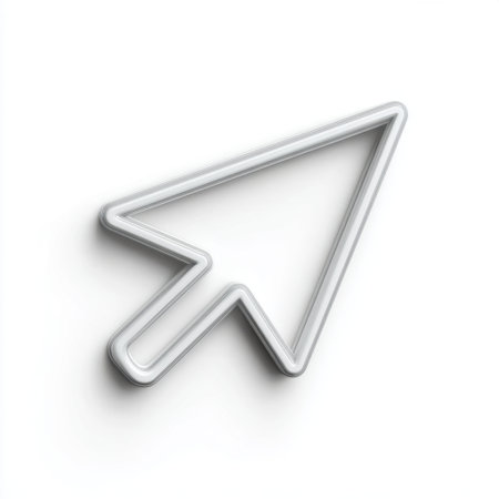 This image showcases a clean and minimalist computer mouse cursor icon, symbolizing navigation in digital environments, perfect for design and technology projects.の素材