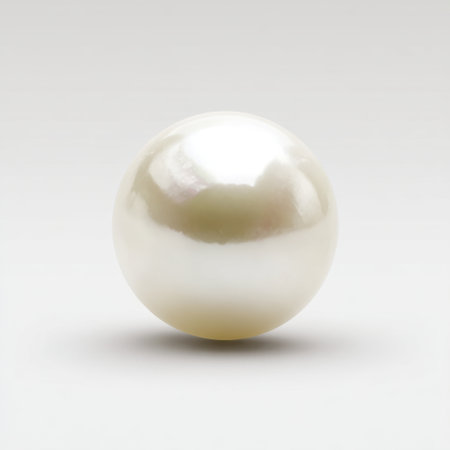 This stunning white pearl showcases its elegant luster and smooth surface, perfectly captured with soft lighting to enhance its beauty and simplicity.の素材