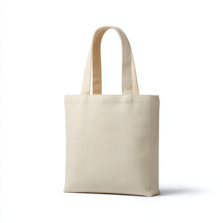 This plain canvas tote bag features long handles and a lightweight design, making it perfect for eco-friendly shopping, daily use, and various activities.の素材