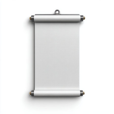 A blank scroll template featuring an elegant design, perfect for creative projects such as invitations, announcements, or artistic displays.の素材