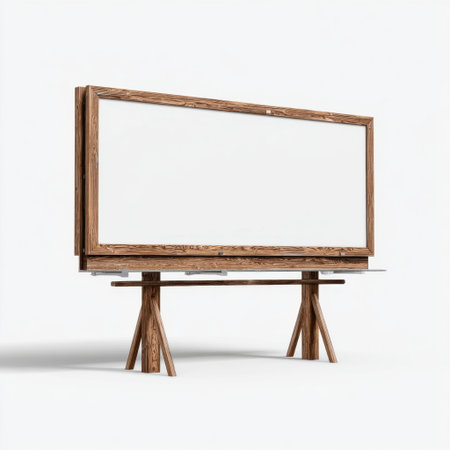 This wooden frame display stand offers an elegant and minimalistic solution for showcasing artwork or advertising. Ideal for modern interiors, its empty space allows for customizable presentations, enhancing any creative setting.の素材