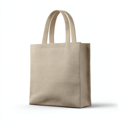 This simple beige tote bag is perfect for everyday use, featuring sturdy handles and a minimalistic design ideal for shopping or travel.の素材