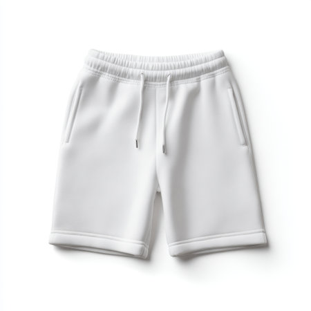 These white athletic shorts offer a blend of comfort and style. Perfect for workouts or casual outings, they feature a stretchy waistband and pockets.の素材