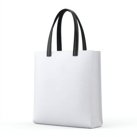 This stylish white tote bag features sleek black handles, making it a perfect accessory for every day or casual outings. Ideal for shopping trips and versatile enough for various uses.の素材