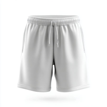 This image features a pair of white athletic shorts designed for comfort and style during workouts, perfect for both indoor and outdoor activities.の素材