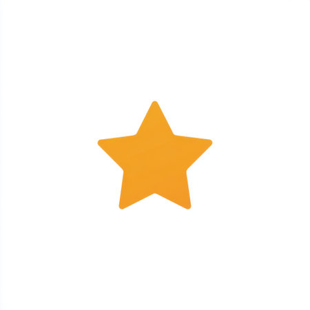 A vibrant orange star shape is presented against a pristine white background, ideal for artistic projects, creative designs, and graphic applications.の素材