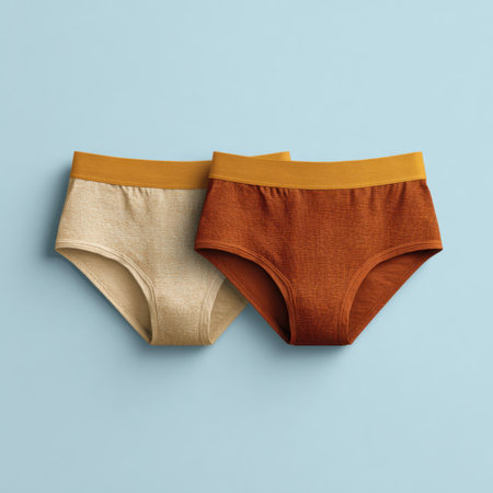 A stylish pair of cotton underwear in neutral tones, showcasing soft fabric and a comfortable fit. Perfect for fashion shoots and lifestyle marketing.の素材