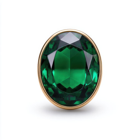 This stunning green gemstone ring showcases a vibrant green color set in an elegant gold band. The unique facet design enhances its sparkling brilliance, making it a perfect accessory for any occasion.の素材