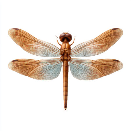 A stunning illustration of a dragonfly highlighting its intricate wings and detailed anatomy. Perfect for art and nature enthusiasts seeking beauty in the natural world.の素材