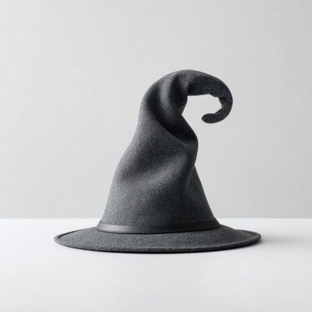 Explore a stylish grey wizard hat with a unique design, perfect for costumes, fashion statements, and whimsical occasions. This versatile accessory adds flair to any outfit.の素材