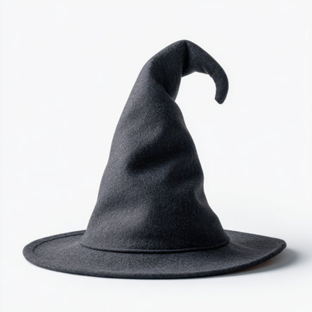 This classic gray wizard hat features a tall, pointed design ideal for fantasy costumes, theater performances, and celebratory events. Its timeless aesthetic invites creativity.の素材