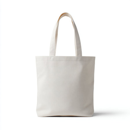 A simple and versatile white tote bag, perfect for everyday activities, shopping trips, or eco-friendly living. Ideal for personal use or branding.の素材