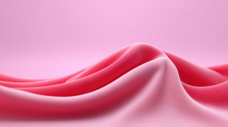 This image features a soft pink fabric gracefully draped and flowing, creating gentle curves and a smooth texture. Ideal for design and artistic projects.の素材
