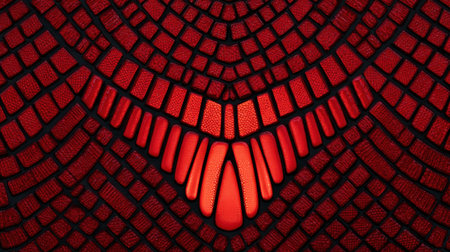 A striking abstract red background featuring unique textured scales, perfect for modern design and artistic projects. Ideal for wallpapers and graphic art.の素材