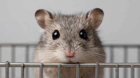This captivating close-up portrait features a cute hamster with bright eyes, highlighting its adorable features and warm personality, perfect for animal lovers.の素材
