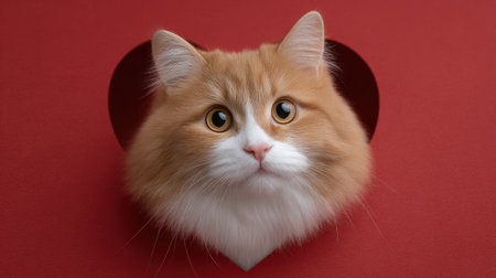 A charming close-up of an orange catの素材