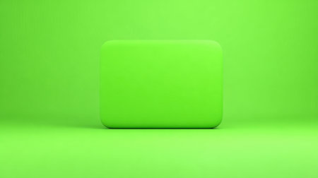 This image features a clean and smooth green surface with a simple rectangular shape. It serves as a versatile background for various design projects, evoking freshness and creativity. Ideal for use in presentations or marketing materials.の素材
