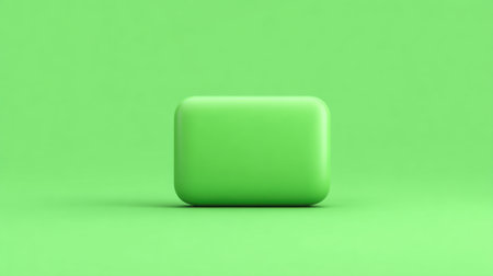 A vibrant green soap bar is displayed against a matching green background, providing a perfect canvas for creative and minimalist design projects.の素材