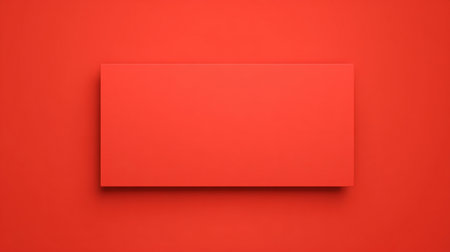 This vibrant red background features a rectangular blank surface, perfect for creative designs, marketing materials, and modern presentations.の素材