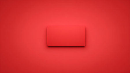 A striking minimalist image featuring a smooth red surface with a centered blank rectangle, ideal for creative projects, designs, or text overlays.の素材
