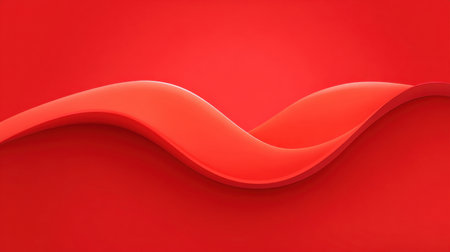 This captivating abstract image features smooth curves on a rich red background, exuding vibrancy and energy. It serves as an ideal backdrop for various creative projects.の素材