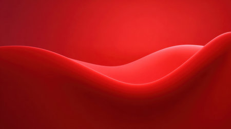 A striking abstract image featuring smooth, flowing red waves that create an engaging background. Ideal for artistic or design projects seeking vibrant color and elegance.の素材