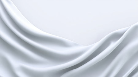 This image features a soft white fabric elegantly draped, creating a serene and minimalist background. Perfect for various creative projects and presentations.の素材
