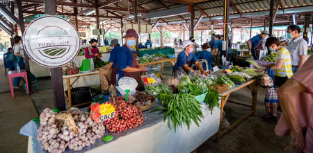 After lockdown of Coronavirus pandemic people in go out with new normal life in market with...