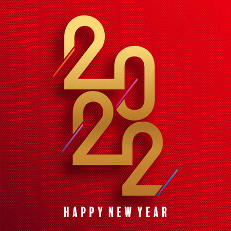 2022 Happy new year christmas design template.  Design for greeting cards or for branding, banner,...