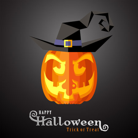 Happy Halloween Sale Poster. Vector illustration in flat design and isometric paper cut pop-up style.のイラスト素材