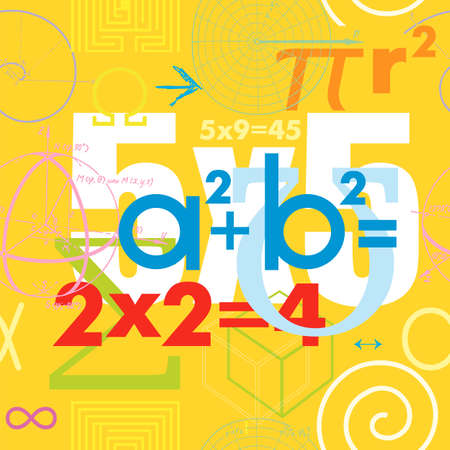 Mathematical formulas and symbols. Seamless vector patternのイラスト素材