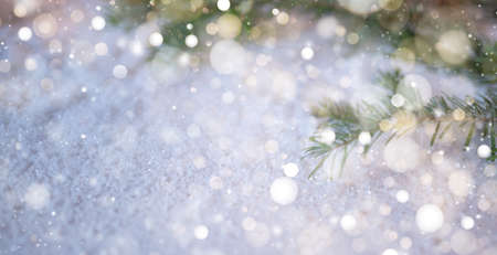 Abstract winter bokeh defocused background.の写真素材