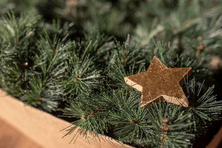 Christmas decorations in the boxの写真素材