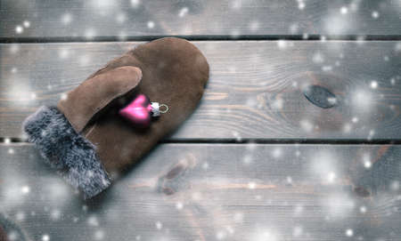 Wooden background with copy space. Creative New Years Composition
