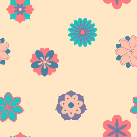 vector clipart seamless flowers patternのイラスト素材